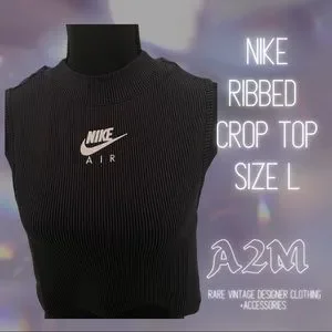 Nike Tops Nike Air Ribbed Crop Top Size L Nwt Poshmark